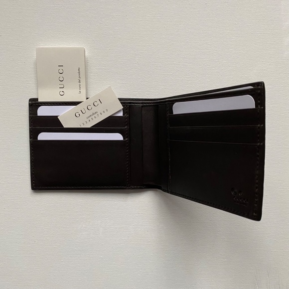 GUCCI Microguccissima Bi-Fold Wallet Dark Brown - Picture 9 of 16